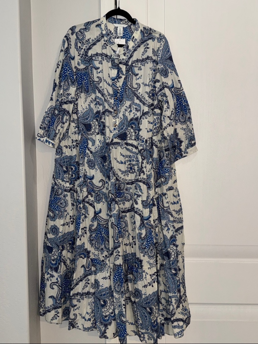 H&M blue floral maxi dress. size XL. NEW with tags.